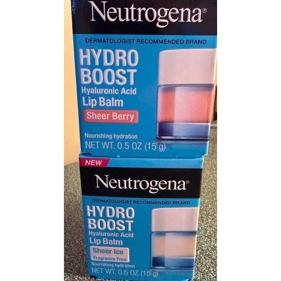 Neutrogena Other - Neutrogena Hydro Boost Hyaluronic Acid Lip Balm Sheer Berry Sheer Ice 2 Pack New